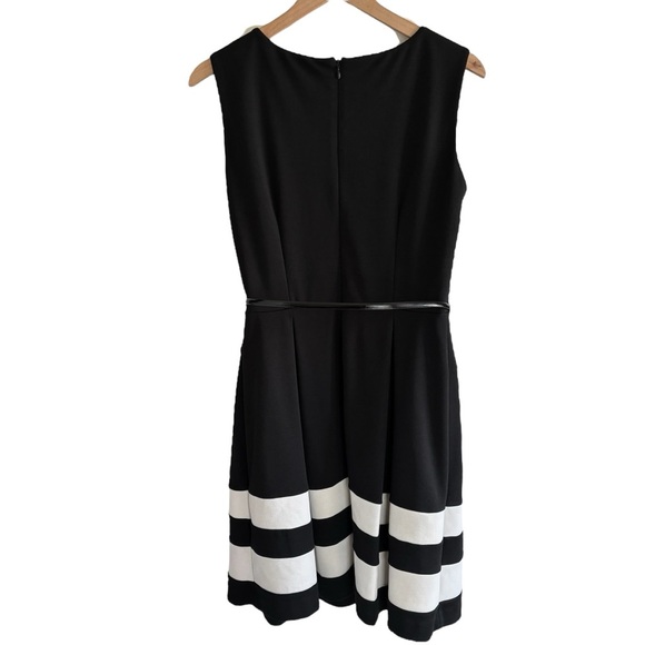 Calvin Klein Fit & Flare Dress Size 8 Office Belted Sleeveless Classic Chic - Picture 7 of 16